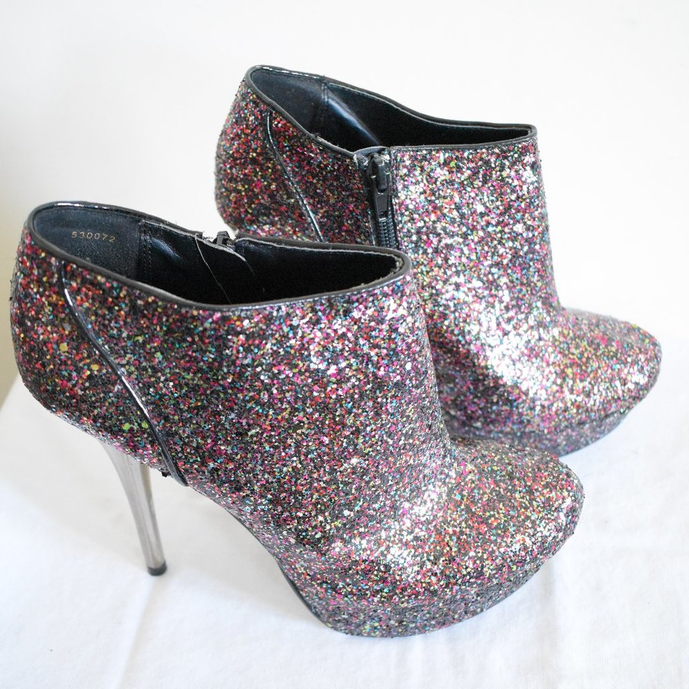 Charlotte Russe Glitter Platform Booties